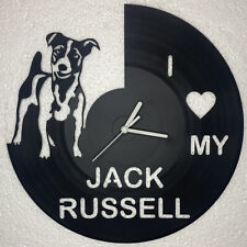 Wall Art Dog Clocks.  Many Different Breeds.  Personalised free. Upcycled Vinyl.