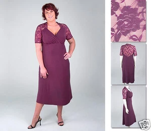 NEW! Zaftique DIVINE LACE Dress PLUM 0Z 1Z 2Z / 14 16 20 / L XL 1X 2X - Picture 1 of 1