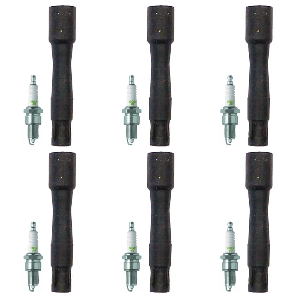 NGK 6 V 电源火花塞和电装线圈靴套件适用于宝马 E30 E36 325i 2.5 L6 M20 — 第 1/1 张图片