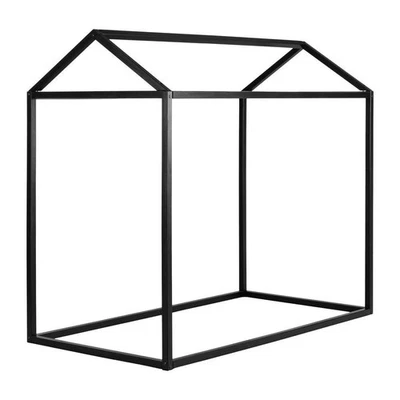 South Shore Sweedi Natural Canopy Kids Bed Twin Neutral, Solid Wood In Black - Image 1 of 4