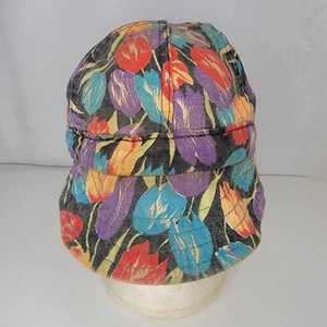 Gorra ajustada vintage Kromer talla 7 1/8 floral flor jardín boho EE. UU. - Imagen 1 de 10