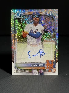2025 Bowman Cromo Elian Pena Auto Mets Rifrattore Macchie 151/299 CPA-EP - Foto 1 di 2