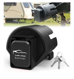 Trailer Lock Fits 2" and 2-5/16" Couplers - Heavy Duty Anti-Theft Trailer Black - Picture 1 of 8
