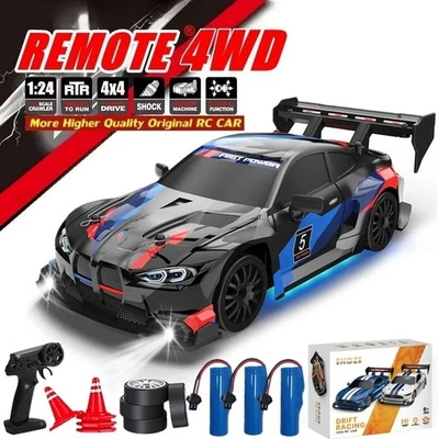 2,4G RC Drift Car 1:24 4WD Fernbedienung 30KMH Hochgeschwindigkeits-Rennfahrzeug - Bild 1 von 4