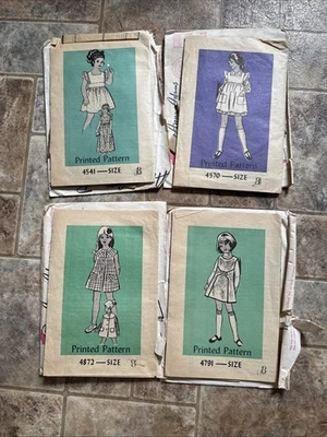 Lote De 4 Patrones De Orden De Uñas Vintage Años 70’s Niña Talla 8 Foto 1 de 4