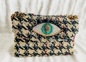 NWT Kurt Geiger London Mini Tweed Kensington Evil Eye Crossbody Bag - Picture 1 of 5