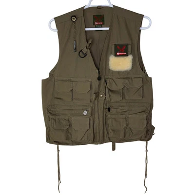 Chaleco de pesca con mosca Garcia vintage para hombre talla única caqui tostado utilitario safari Foto 1 de 4