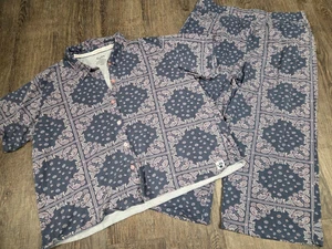 Bearpaw Nachtwäsche grau rosa XL Damen Schlafanzug Lounge Set Shirt Hose - Bild 1 von 4