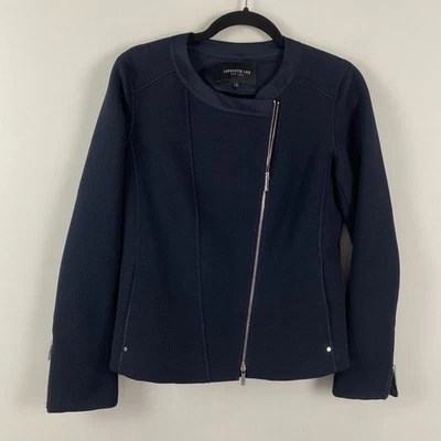 Chaqueta con Cremallera Asimétrica Lafayette 148 Trista Mujer 2 Azul Moto Foto 1 de 4