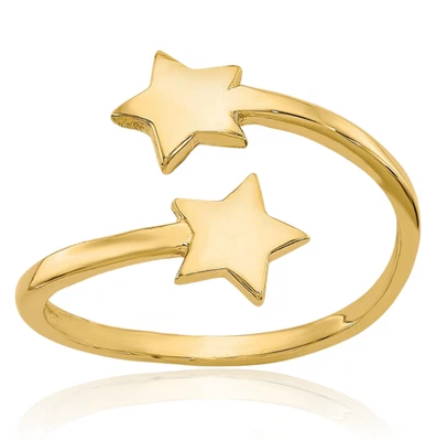 Anillo de dedo ajustable con estrella de oro amarillo macizo de 14K Foto 1 de 4