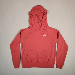 Nike Hoodie Womens Medium Pink Sportswear Essential Funnel Neck Fleece Pullover - Picture 1 of 15