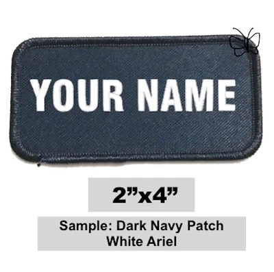 Custom Personalized Embroidered Name Patch Name/Title Tag  2"x4" DARK NAVY - Image 1 of 4