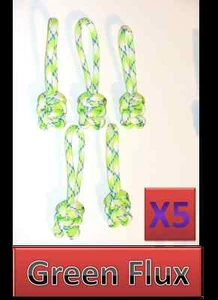 5 Lot 550 Paracord Zipper Pull / KeyChains ~2.5" - GREEN FLUX - Picture 1 of 4