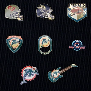 VTG NFL Team Logo Lapel Hat Pin Miami Dolphins Tampa Bay Bucs Jacksonville Jags - Picture 1 of 40