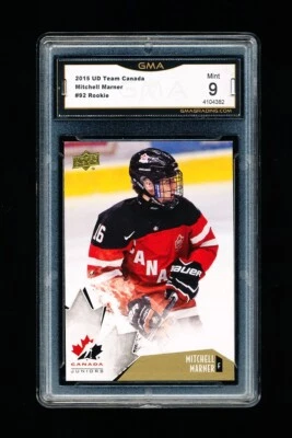 2015 UD HOCKEY 92 MITCH MARNER ROOKIE CARD GMA 9 MINT TEAM CANADA GOLD PARALLEL - Image 1 of 3