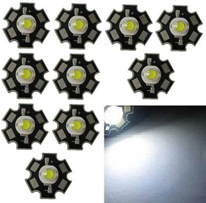 10x Hi-Power LED 1W Weiß STAR 6000-6500K  110lm - Bild 1 von 1