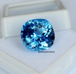Loose Santamaria Sky Blue Aquamarine Gemstone cushion cut aquamarine ring Gems - Picture 1 of 8