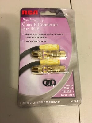 2pk-RCA Revolutionary In-Line F-Connector RG6 Coax DT60CF - Image 1 of 2