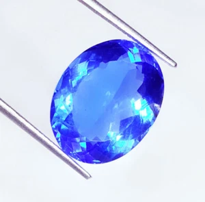 13.67 Ct Certified Loose Gemstone Blue Topaz Oval Shape AAA+ Quality Transparent - Picture 1 of 10