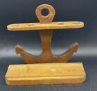 VINTAGE PIPE RACK Stand WOODEN ANCHOR Wood 4 spaces / slots