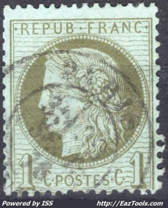 FRANCE CERES IIIEME REPUBLIQUE 1c VERT OLIVE N° 50 AVEC CAD DE PARIS A VOIR - Picture 1 of 2