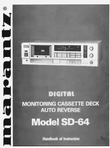 Marantz SD-64 Kassettendeck Abspielgerät Bedienungsanleitung - BENUTZERHANDBUCH - Bild 1 von 1