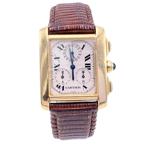Cartier Tank Francaise Chronograph 1830 18K Yellow Gold Watch - Picture 1 of 8