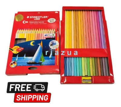 STAEDTLER LUNA 36 Watercolour Pencils Assorted Colours Brush Free Shipping - Image 1 of 4