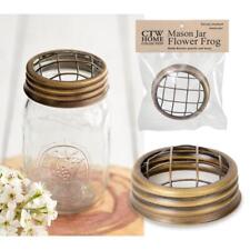 Flower Frog Mason Jar Lid with Metal Wire - Antique Brass - Set of Six (6)
