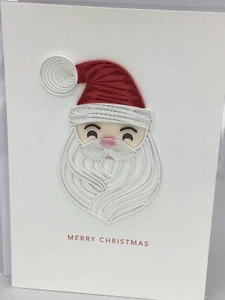 Hallmark Signature Merry Christmas SANTA Quilling Card Frameable Handmade - Picture 1 of 5