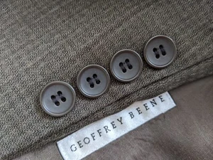 Geoffrey Beene 48L Olive Brown Tooth Check Sport Coat Blazer Jacket - Picture 1 of 7