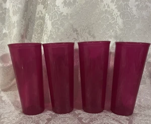 Tupperware 16 oz Tall Stacking Tumblers 4 pc Set Sheer Plum Purple New - Picture 1 of 3