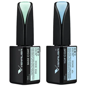 VENALISA 2 Pcs 15Ml Gel Nail Ploish Base and Top Coat Set, No Wipe High Gloss Lo - Picture 1 of 12