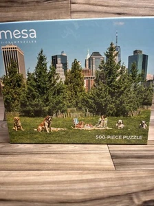 Mesa Dogs Park Picnic 500-Piece Jigsaw Puzzle - Sealed - Brooklyn Bridge Park NY - Picture 1 of 5