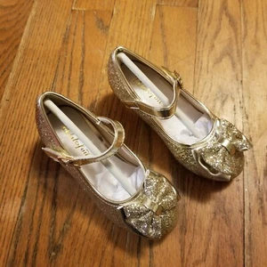 Walofou 8RG7 Size 9 Kids Girl Princess Up Bridesmaid Gold Dress Shoes - Picture 1 of 3