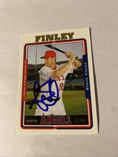 2005 Topps 1st Edition Los Angeles Angels Baseball Card #627 Steve Finley Signed