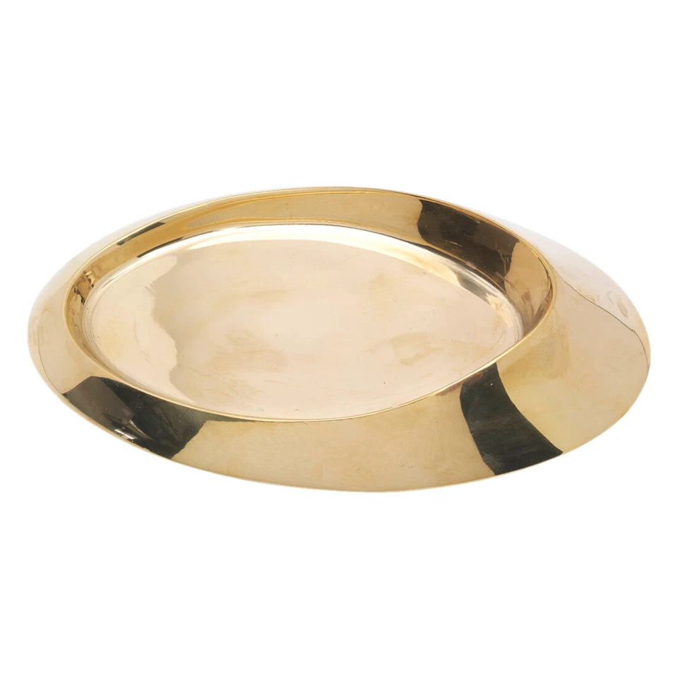 Kerzenteller Oval 13x9cm Innen Messing Gold Glanz Untersetzer Tablett Tischdeko - Bild 1 von 1