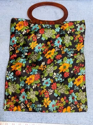 MCM 1960s Vtg MOD LADY'S PRIDE lucite handle FOLDING Handbag Shopper purse tote - Image 1 of 4