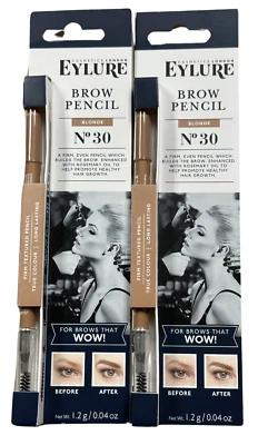 2 Pack - Eylure Firm Texture Eye Brow Pencil 30 Blonde - New in Box - Image 1 of 4