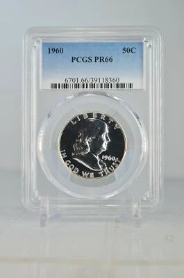 PR66 1960 PCGS GRADED FRANKLIN SILVER HALF DOLLAR PROOF UNCIRCULATED RARE COIN - Image 1 of 4