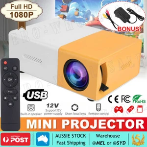 Mini Projector LED 1080P Home Cinema Portable Pocket Projector Party Theater AU - Picture 1 of 12