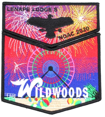 2020 NOAC Wildwoods Lenape Lodge 8 Flap Set Garden State Council Patches NJ - Image 1 of 2