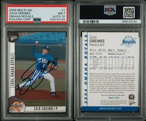 2004 Multi Ad Zack Greinke Royals DBacks HOF Signed Autograph PSA 7 Auto 10 - Picture 1 of 1