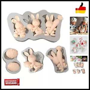 4-teilig Hase Silikonform Backform, Kuchenform Ostern Silikonform, Osterei Si... - Bild 1 von 8