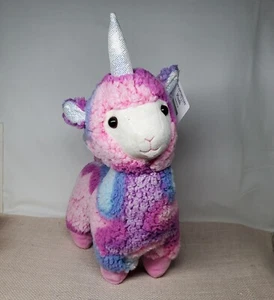 Walmart Plush Tie Dye Llama w/Unicorn Horn & Wings 14" Stuffed Animal Toy - Picture 1 of 6