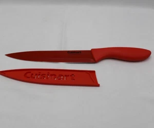 Cuisinart Red 8" Slicing Knife Stainless Steel w/ Ceramic Coating & Blade Guard - Picture 1 of 11