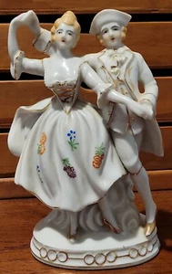 Vintage Ceramic Figurine Couple "Made in Japan" Colonial Man and Woman Dancing - Picture 1 of 6