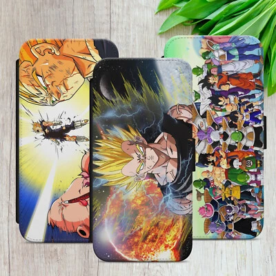 DBZ DRAGON BALL MAJIN SSJ VEGETA FLIP WALLET PHONE CASE COVER FOR IPHONE SAMSUNG - Image 1 of 4