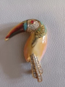 Landau Macaw Brooch Pin Rhinestones - Picture 1 of 3