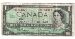 1967 Canadian Centennial One Dollar Replacement Bill Serial Number *B/M 1251371 - Picture 1 of 2